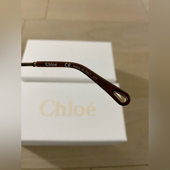 Chloe Women's Gold/Grey Crystal Round Sunglasses 59mm NWOT - Picture 5 of 10